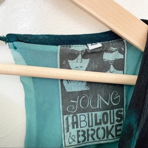 young fabulous and broke dyed green open back top - Picture 5 of 9